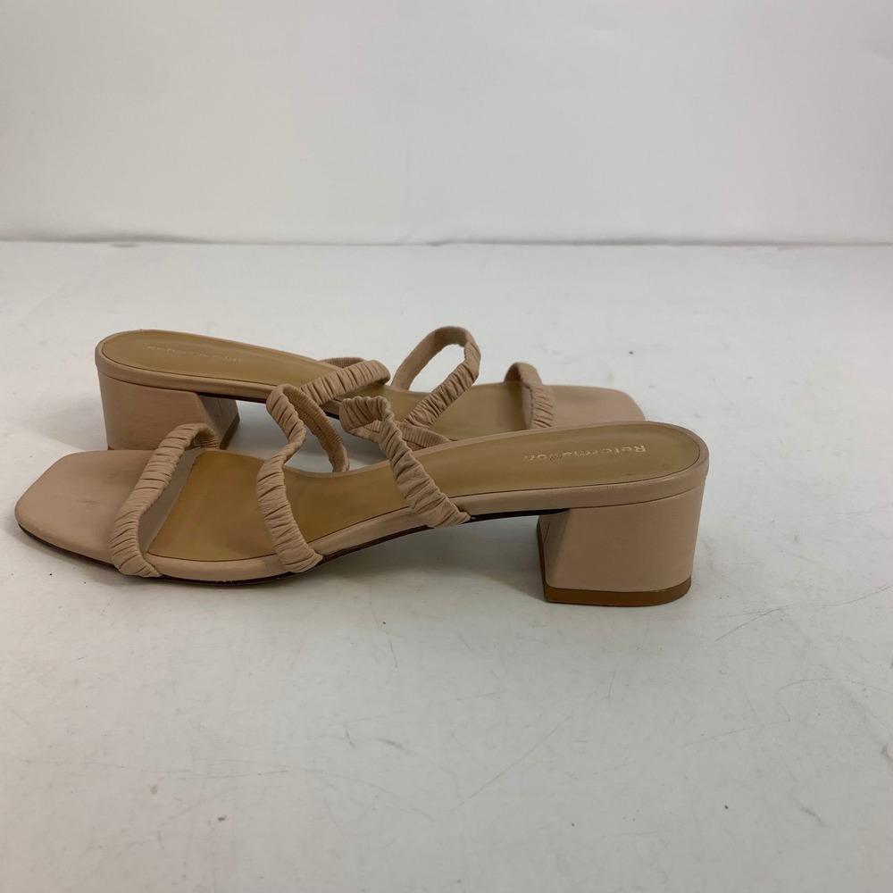 Reformation Assunta Strappy Block Heel Sandals Leather Square Toe Low Size 7.5